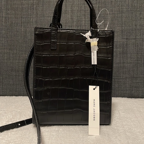 NWT Marc Jacob’s mini Croc Embossed Leather Tote crossbody - Picture 2 of 4